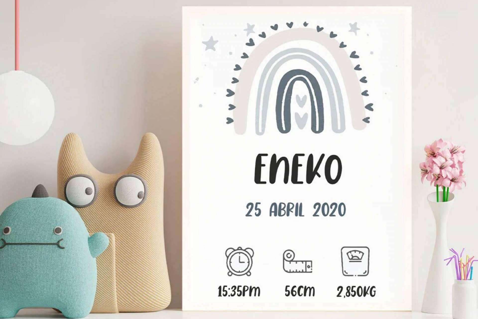 Lienzos personalizados para el nacimiento de un bebé, con Ve Alma