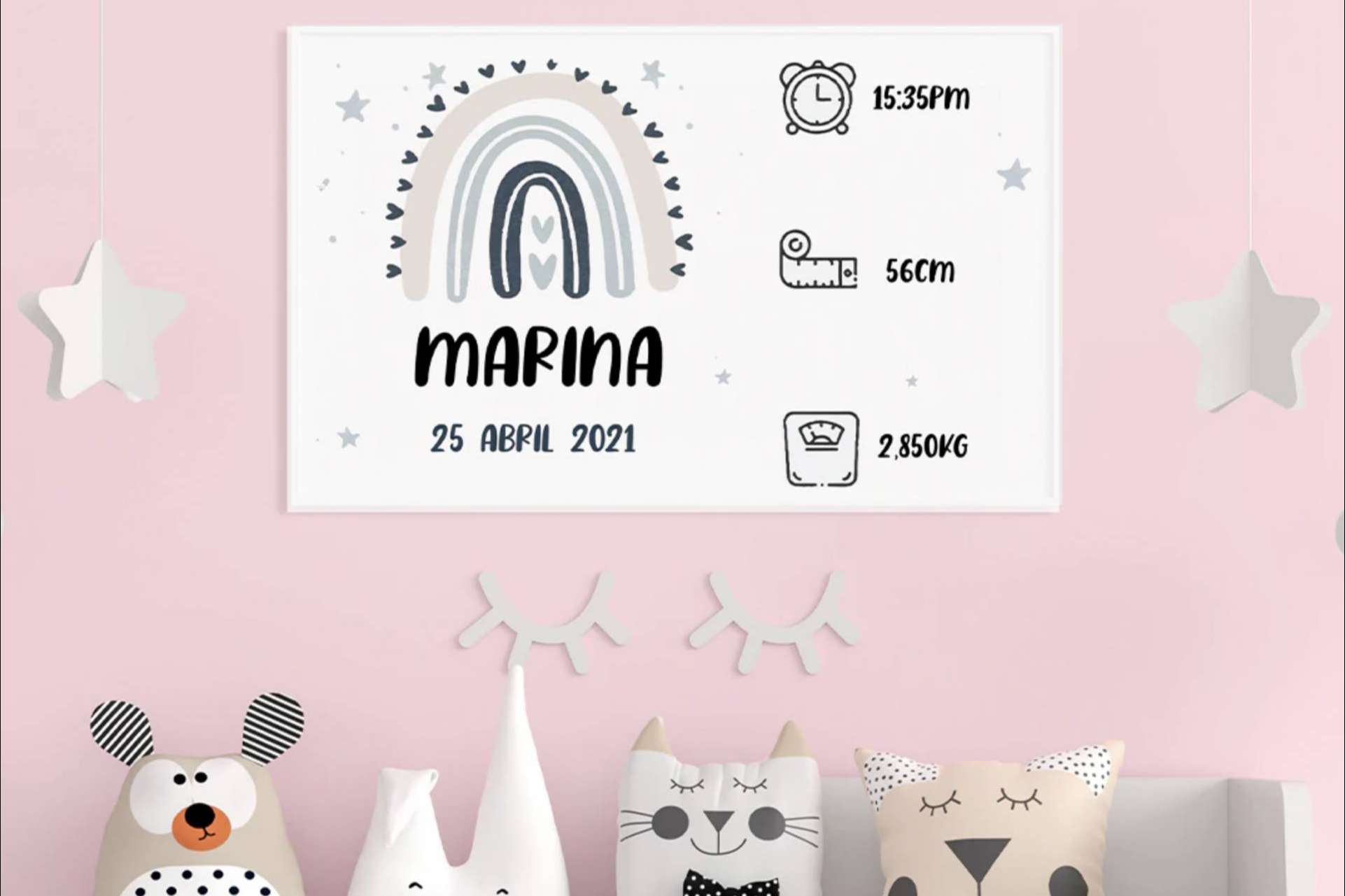 VeAlma ofrece cuadros personalizados para el nacimiento de un bebé