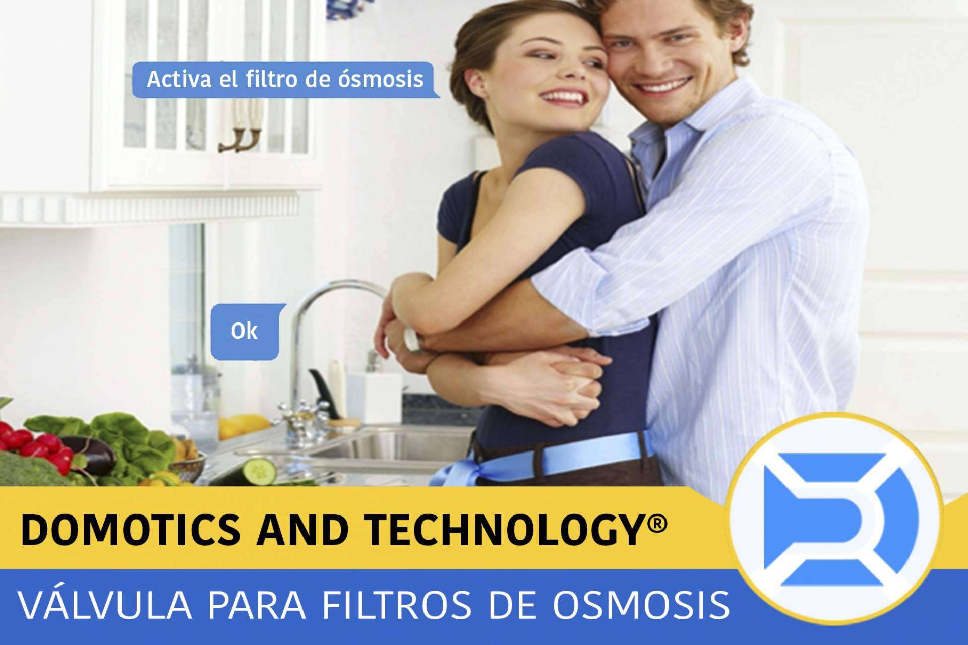 Agua osmotizada con la válvula inteligente de Domotics and Technology
