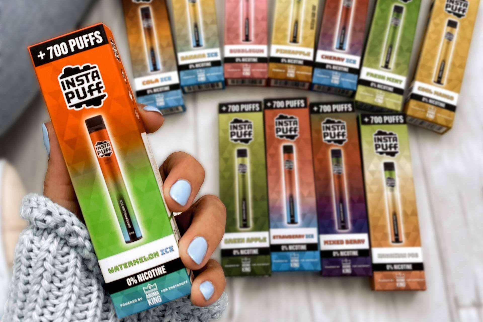 La marca de vapers Insta Puff ayuda a dejar de fumar, disponible en Aroma King