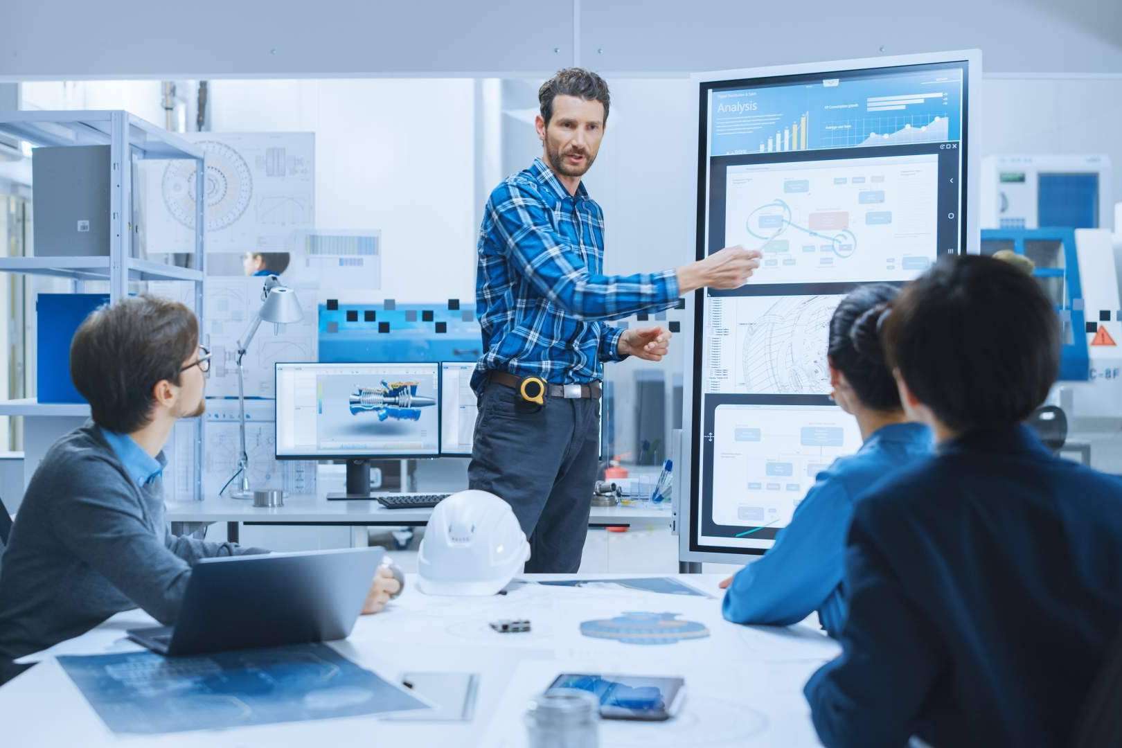 Preparación de una presentación digital de una empresa para reuniones online