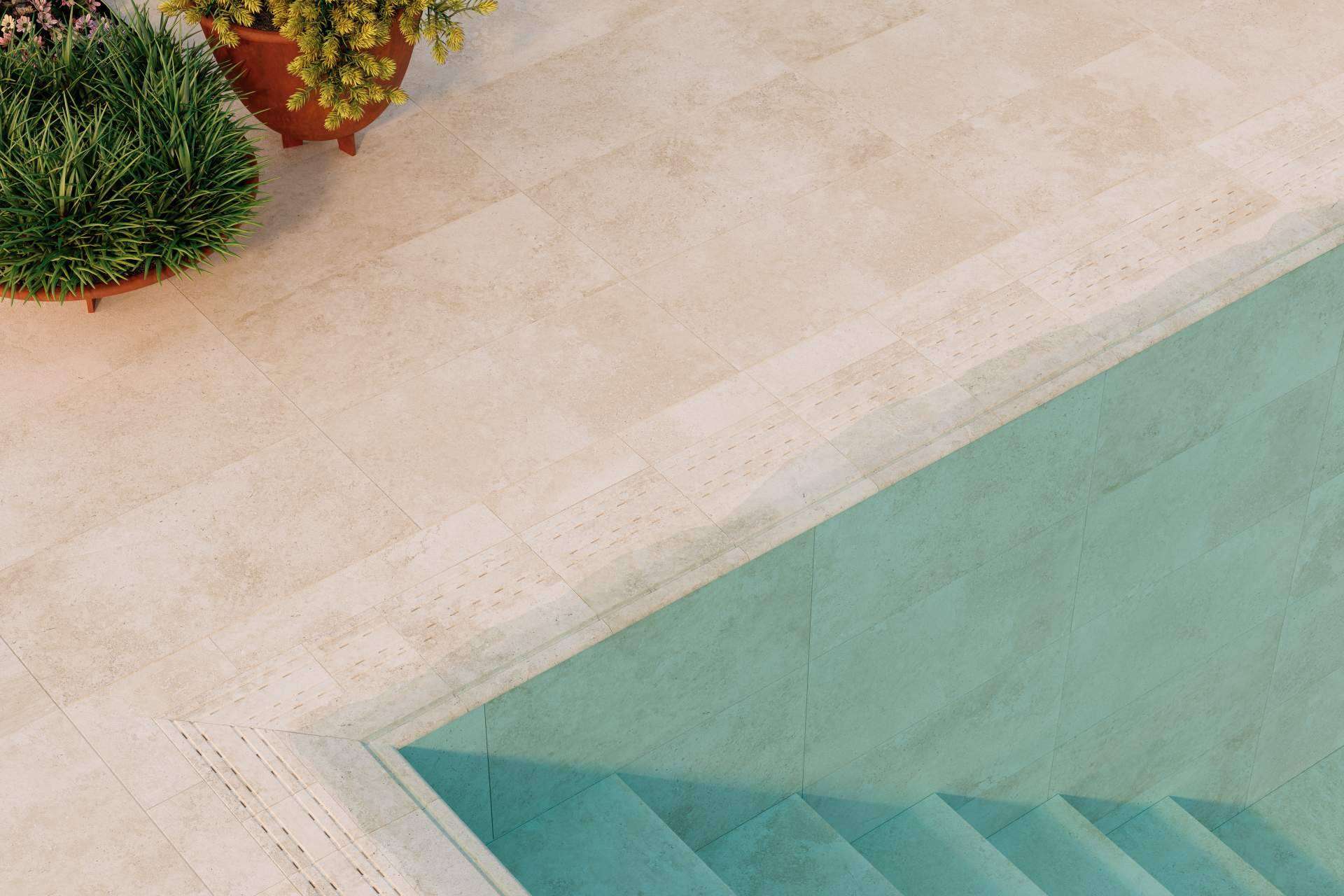 Escoger gres porcelánico para la piscina, con Interazulejo