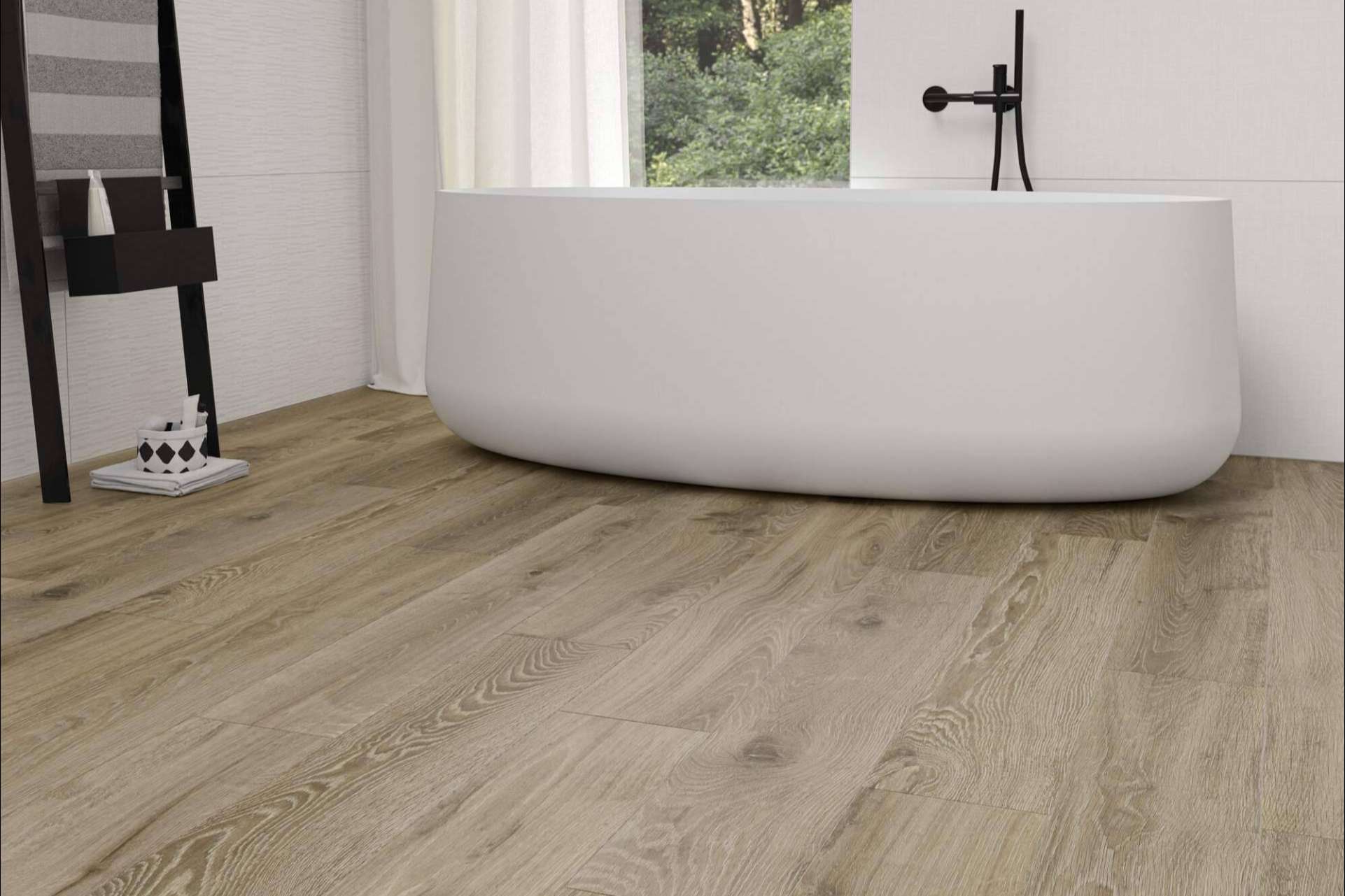 Varios modelos de suelo porcelánico de imitación de madera, en Interazulejo