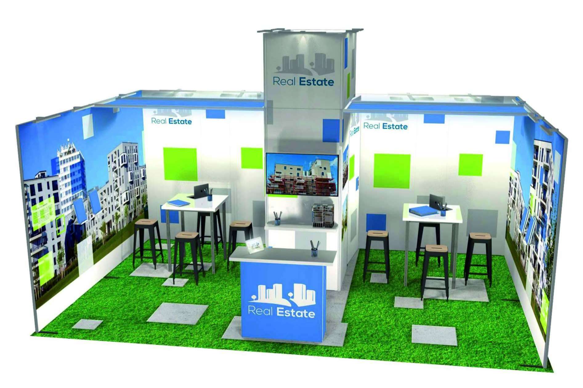 El stand reutilizable de Olika Stands permite mostrar una marca de forma consistente con una alta calidad