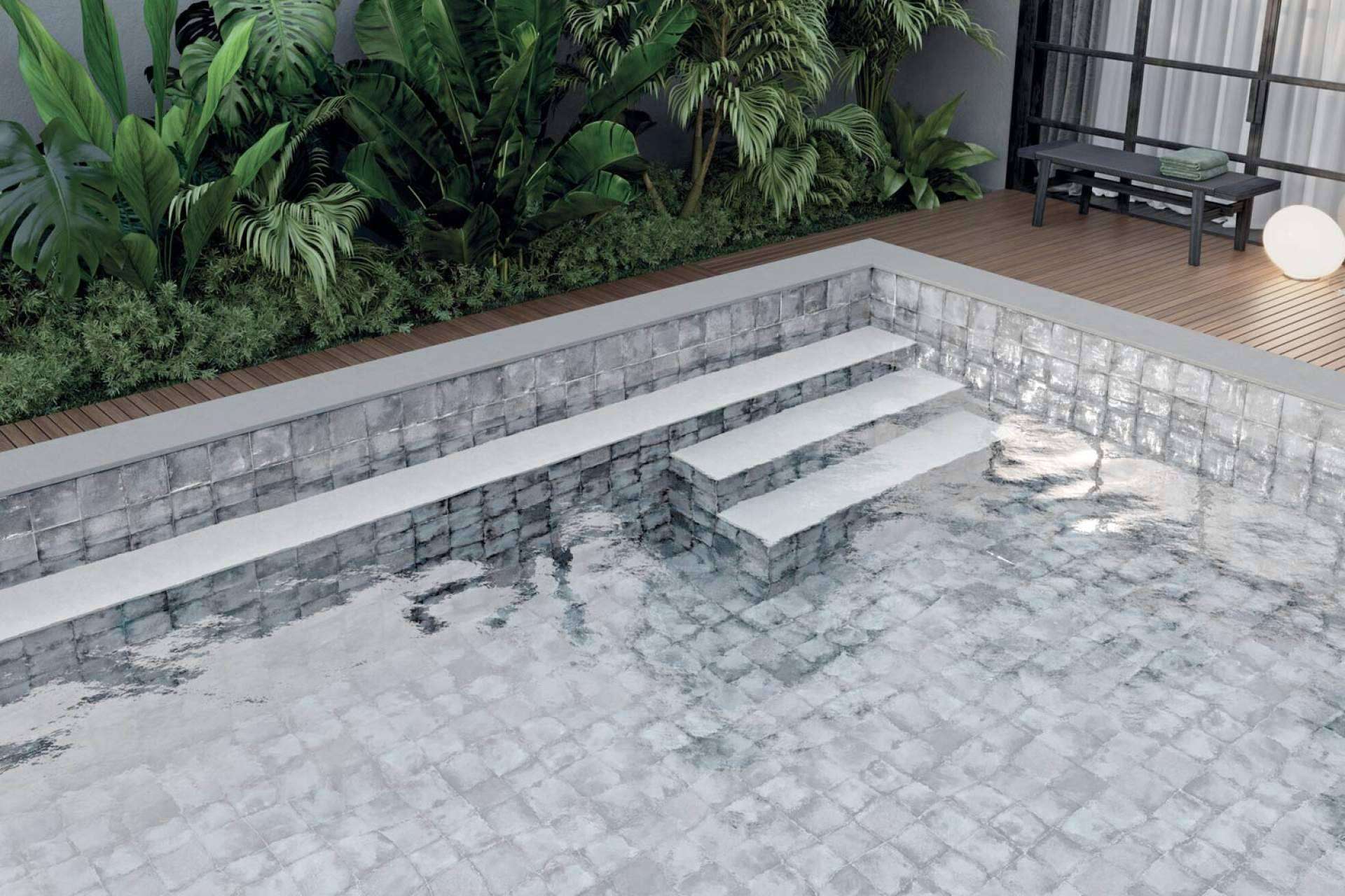 Adquirir azulejos para piscinas modernas