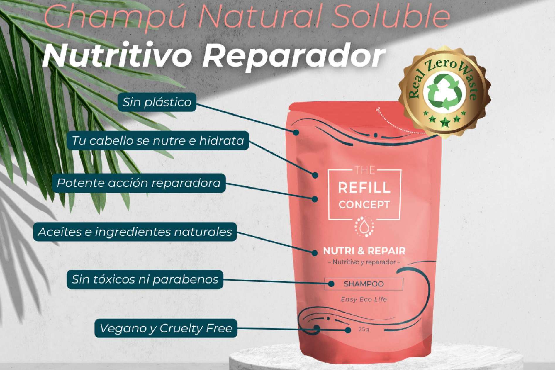 The Refill Concept ofrece una gama de champús y geles líquidos que no requieren envases de plástico