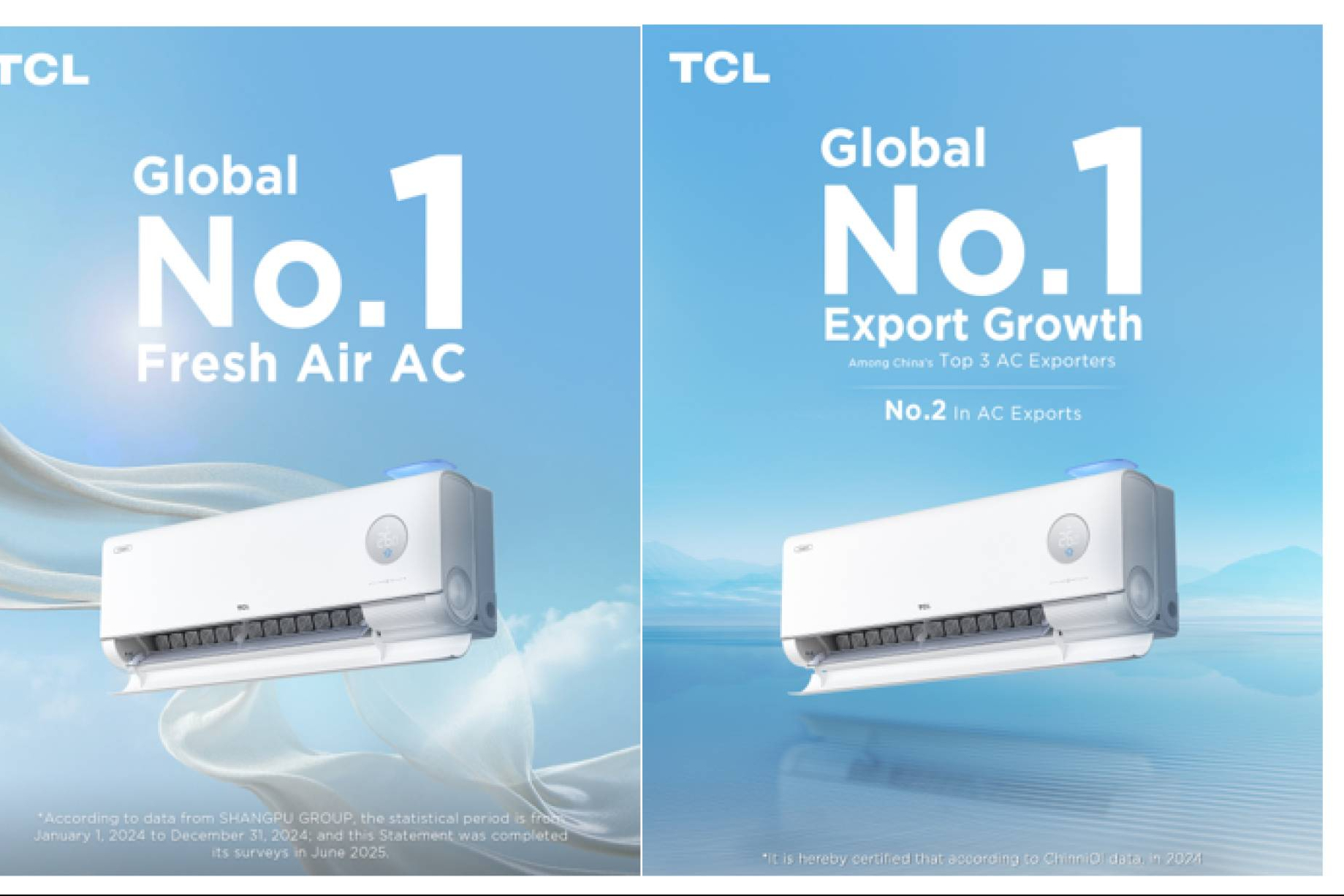 TCL nombrada marca número uno mundial de aire acondicionado con aire fresco en 2024